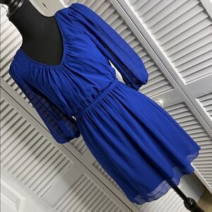 Sweet Storm Royal Blue Long Sleeve Dress,